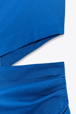 CUT-OUT MIDI DRESS WITH LINEN - Zara фото 14