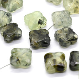 Бусина для рукоделия Клевер с гранями 13*13мм из пренита, 1 шт Радуга камня