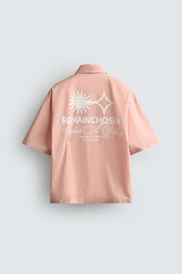 CAMISA BOXY FIT TEXTOS ESTAMPADOS / blanco-naranja - Zara фото 9