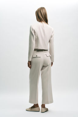 CROPPED TROUSERS WITH CHAIN BELT - Zara фото 4