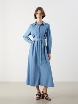 G?mlek Yaka Kad?n Jean Elbise