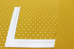 Теплый хлопок Набойка - листочки цв.горчичный, ш.1.48м, хлопок-100%, 160гр/м.кв - Купава фото 5