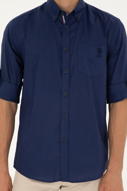 U. S. Polo Assn / Мужская темно-синяя рубашка с длинным рукавом - U.s. polo assn фото 13