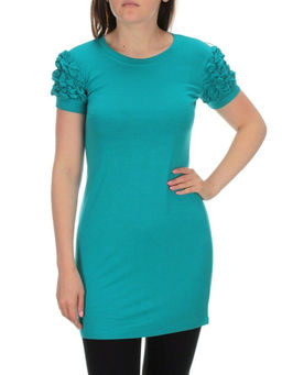 17251 TURQUOISE Туника женская (92% вискоза, 8% эластан)