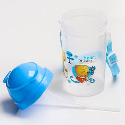 Поильник с силиконовой трубочкой, 350 мл., цвет МИКС - Simaland фото 3