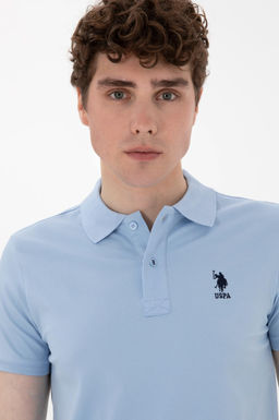 Erkek Slim Fit Polo Yaka A__k Mavi Basic Ti__rt Sepette S_rpriz _ndirim - U.s. polo assn фото 2