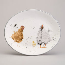 БЛЮДО ОВАЛЬНОЕ LEFARD FUNNY HENS 31,5*25,5*3 СМ (КОР=12ШТ.)