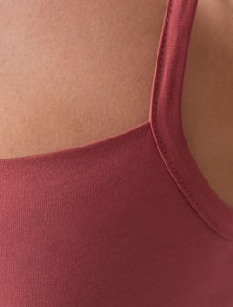 Топ с двуслойной зоной бра на бретелях из хлопка - Vilatte фото 4