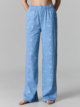 Брюки домашние женские голубые с узором - Mark formelle фото 2
