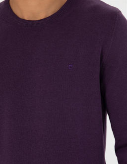 Mor Slim Fit Bisiklet Yaka Basic Triko Kazak - Pierre cardin фото 7