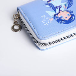 Кошелёк на молнии, отдел для карт, для монет, голубой