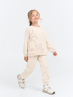 Свитшот Айвори с вышивкой утепленный - Bungly фото 3