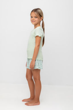 К 1596/морская пена,цветочный танец пижама дет