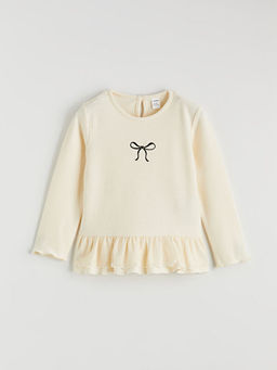 Bisiklet Yaka Fiyonk Nak??l? K?z ?ocuk Ti??rt