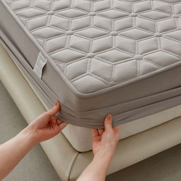 Наматрасник стеганный Mency Микрогель 180х200 NAMSM02 (без наволочек) Светло-серый  фото 3