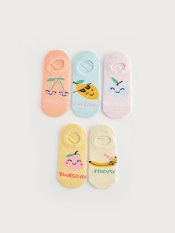 Desenli K?z ?ocuk Patik ?orap 5li