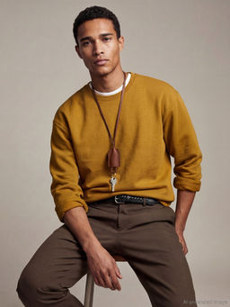 Erkek Bisiklet Yaka 3 ?plik ?ardonlu Sweatshirt