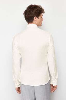 TRENDYOL MAN Ekru Slim Fit Dokulu Orme Uzun Kollu Gomlek TMNSS23GO00054 - Trendyolmilla фото 6