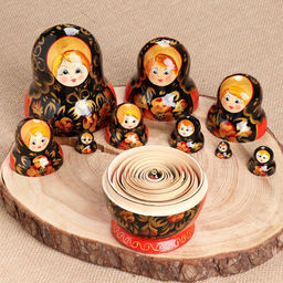 Матрёшка дерево «Хохлома», 10 кукольная, 16 см