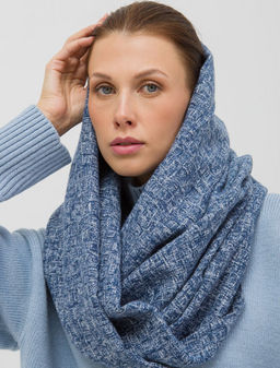 Большой теплый двусторонний палантин В СОСТАВЕ ШЕРСТЬ - Tantino фото 9