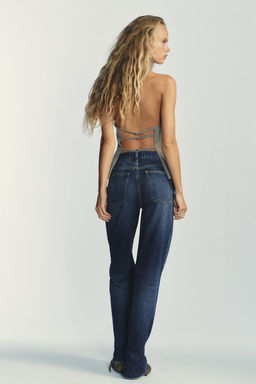 TRF WIDE-LEG HIGH-WAIST FULL LENGTH JEANS - Zara фото 5