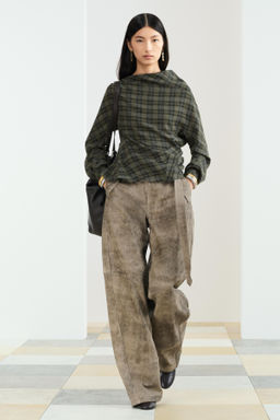 BAGGY WASHED LEATHER TROUSERS