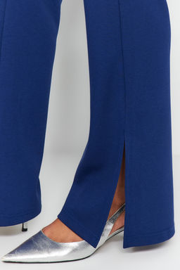 TRENDYOLMILLA Siyah Yanlar? Y?rtmacl? Flare/Ispanyol Paca Yuksek Bel Orme Pantolon TWOSS23PL00134 фото 4