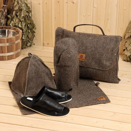 Набор для бани из овчины в портфеле Люкс