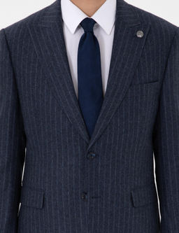 _ndigo Slim Fit _izgili Y_n Kar___ml_ Tak_m Elbise