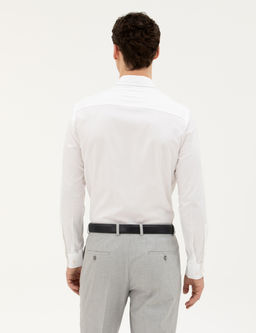Beyaz Slim Fit Uzun Kollu G_mlek