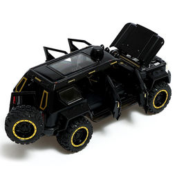 Джип металлический, 1:24, открываются двери, капот, багажник, инерция, цвет чёрный - Автоград фото 5