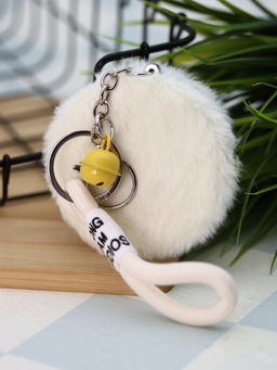 Плюшевое раскладное зеркало брелок "Capybara", белое (7*7 см)