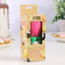 Свеча для торта музыкальная Бутон, крутящаяся, розовая, 14,5 см - Страна карнавалия фото 8