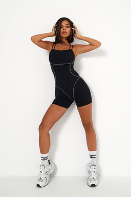 Спортивный женский комбинезон с кантом, черный, km.040.001 - Profit фото 14