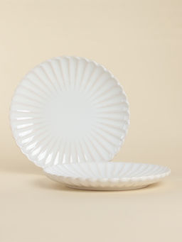 Тарелки десертные SL Home «Нимфея», набор 2 шт., d=20 см, керамика, тёплый белый