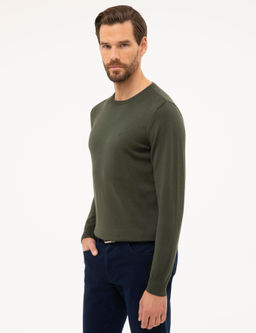 Ye_il Slim Fit Bisiklet Yaka Basic Triko Kazak - Pierre cardin фото 3