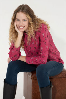 Женская розовая рубашка с длинным рукавом Неожиданная скидка в корзине - U.s. polo assn фото 2