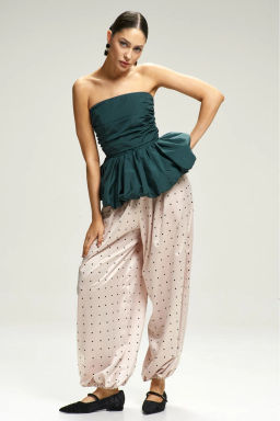 Топ-корсет с баской Pine Green