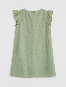 Bisiklet Yaka F?rf?rl? K?z ?ocuk Brode Elbise