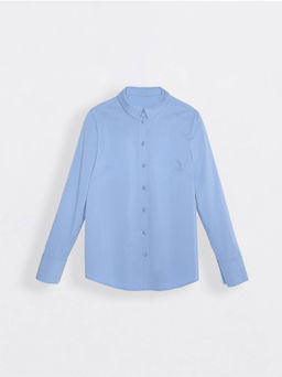 CONTE Однотонная хлопковая рубашка с декоративными пуговицами LBL 1041 light blue - Conte elegant фото 3