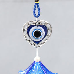 Музыка ветра Сердечко, от сглаза, с кисточкой, 3 колокольчика, 36 см