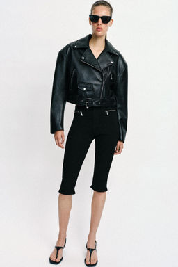 JEANS Z1975 CAPRI TIRO MEDIO CREMALLERAS / Negro