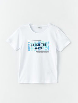 Bisiklet Yaka Bask?l? Erkek ?ocuk Ti??rt ve Deniz ?ortu - Waikiki фото 2