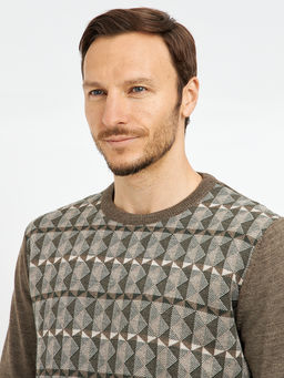 джемпер мужской с ромбами с добавлением шерсти - Glenfield фото 10