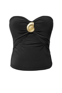 Limited Edition Siyah Aksesuar Detayl? Straplez Orme S?k Bluz TPRSS25BZ00032