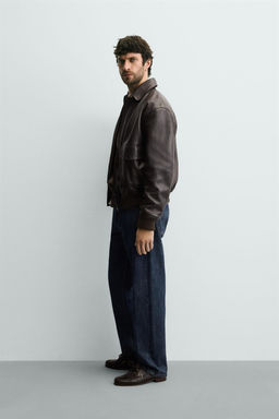 RELAXED FIT LEATHER JACKET - Zara фото 4