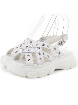 08-PEAG47-1 WHITE Босоножки женские (натуральная кожа)