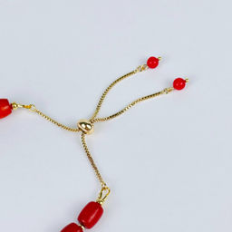 Браслет регулируемый на увеличение из Коралла - Радуга самоцветов фото 4