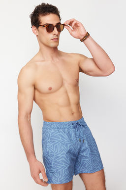 TRENDYOL MAN Mavi Standart Boy Geometrik Bask?l? Deniz Sortu TMNSS24DS00007 - Trendyolmilla фото 13