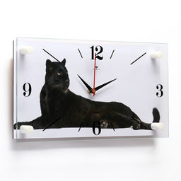 Часы настенные, интерьерные «Пантера», бесшумные, 20×40 см, белые